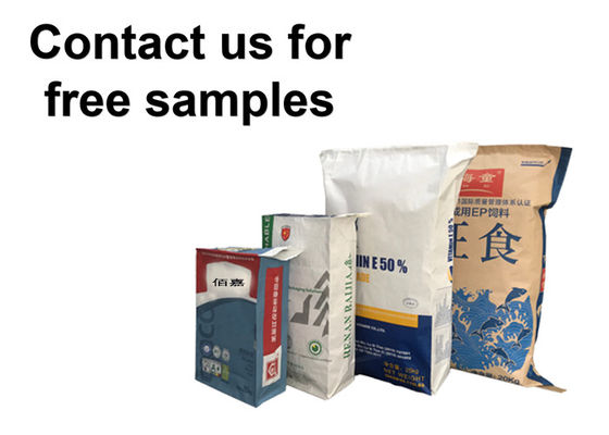 กระสอบกระดาษคราฟท์หลายผนังแบบกำหนดเอง 20 กก. สำหรับวัสดุผง