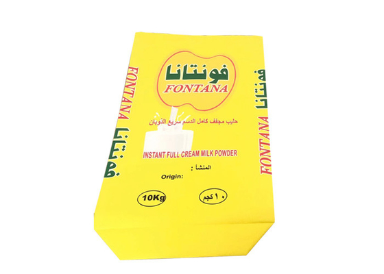 20 กก. 25 กก. 3 ชั้น Pe Lined Multi Wall Paper Sacks สำหรับบรรจุภัณฑ์นมผง