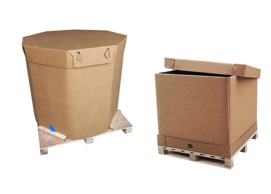220l 1000l กระดาษเกรดอาหาร IBC คอนเทนเนอร์กล่องบรรจุภัณฑ์แบบยืดหยุ่นสำหรับน้ำจำนวนมาก