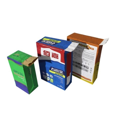 ถุงกระดาษหลายผนังกันน้ำ 20 กก. 25 กก. ถุงบรรจุภัณฑ์ซีเมนต์ Flexo Print