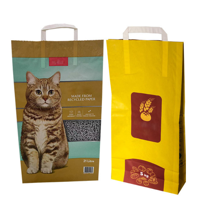 ISO9001 พิมพ์แบบกำหนดเอง 6L 10L ถุงกระดาษย่อยสลายได้สำหรับบรรจุภัณฑ์ Cat Litter