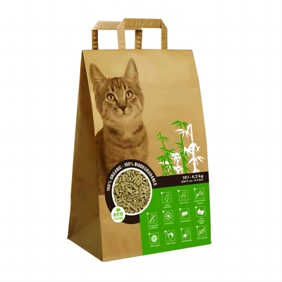 ISO9001 พิมพ์แบบกำหนดเอง 6L 10L ถุงกระดาษย่อยสลายได้สำหรับบรรจุภัณฑ์ Cat Litter