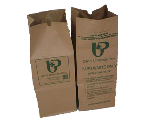 ISO9001 30 Gallon Paper Leaf Bags ถุงขยะกระดาษย่อยสลายได้เป็นมิตรกับสิ่งแวดล้อมสองชั้น