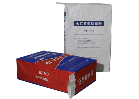 20KG 25KG Pasted Valve ถุงกระดาษคราฟท์ Multiwall อุตสาหกรรมเคมีปูนซีเมนต์ปูน