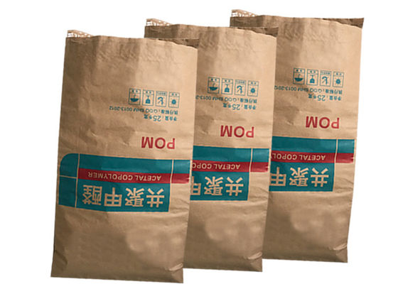 โลโก้การพิมพ์แบบกำหนดเอง 120g / m2 ถุงกระดาษคราฟท์ Multiwall พร้อมการเคลือบ PE เกรดอาหาร