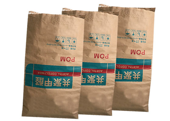 Hot Melt Adhesive Pinch ถุงกระดาษด้านล่างเปิดปาก Multiwall ถุงกระดาษคราฟท์ Sacks