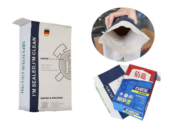 20 กก. 25 กก. วางกระดาษคราฟท์วาล์วถุงแป้งน้ำตาลบรรจุภัณฑ์กระสอบกระดาษ