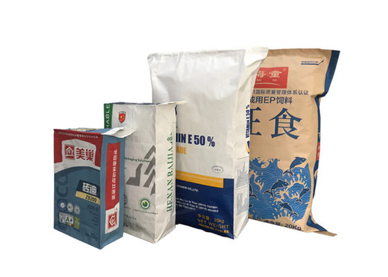 25 กก. 50 กก. ถุงกระดาษวาล์วคราฟท์ปูนยิปซั่มปูนปลาสเตอร์ปูนผงที่ว่างเปล่าด้านล่าง