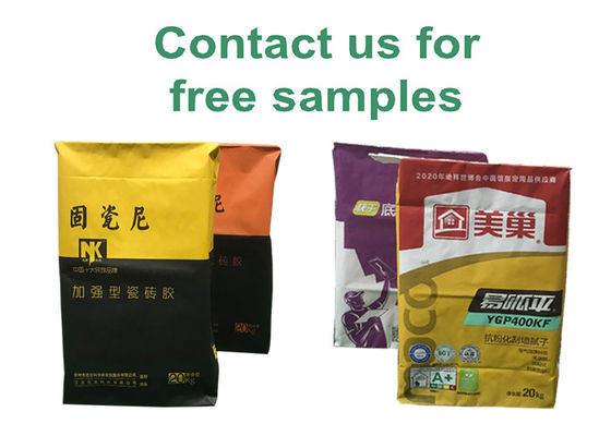 25 กก. 50 กก. ถุงกระดาษวาล์วคราฟท์ปูนยิปซั่มปูนปลาสเตอร์ปูนผงที่ว่างเปล่าด้านล่าง