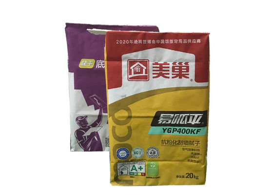 20 กก. 25 กก. ถุงกระดาษวาล์วสำหรับบรรจุภัณฑ์วัสดุผง Multiwall White