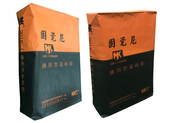 20 กก.25 กก.40 กก.50 กก.ปูนซีเมนต์แห้งกระเป๋า Multiwall กระดาษกระเป๋ากระเบื้องกาววาล์วกระเป๋าปูนฉาบผง