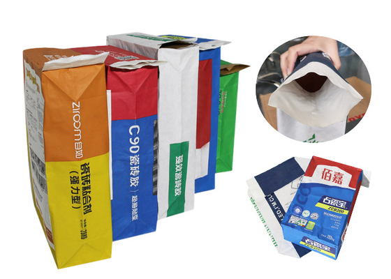ถุงบรรจุภัณฑ์แป้งสาลีกระดาษคราฟท์ 10 กก. 25 กก. 50 กก. Multiwall Moisture Protection Food Grade