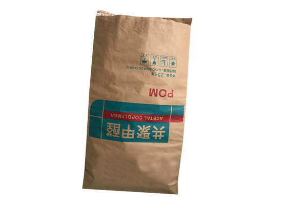 ย่อยสลาย Multiwall คราฟท์กระดาษถุง 25 กก. 50 กิโลกรัมความจุขนาดใหญ่ประสิทธิภาพมั่นคง