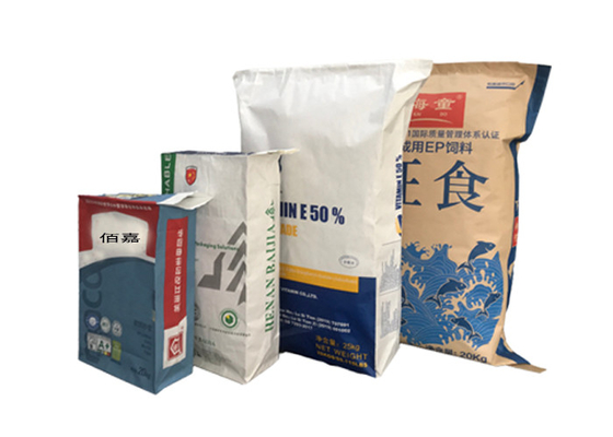 ถุงกระดาษคราฟท์รีไซเคิล 25kgs 50kgs Pet Feed เมล็ดเติมวิตามินสำหรับนก