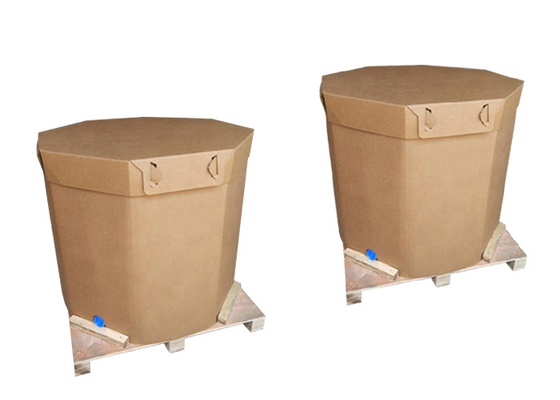 220l 1000l กระดาษเกรดอาหาร IBC คอนเทนเนอร์กล่องบรรจุภัณฑ์แบบยืดหยุ่นสำหรับน้ำจำนวนมาก