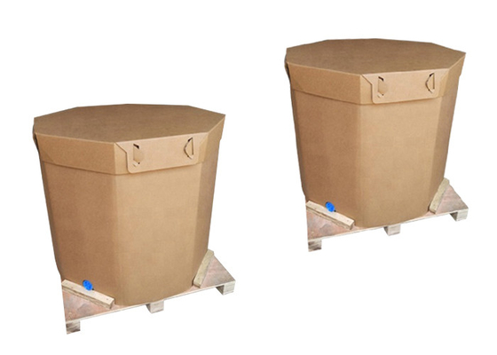 ลูกบาศก์ 1000l IBC ถังบรรจุน้ำมันมะพร้าวของเหลวแพคเกจกระดาษ IBC Tote พร้อมถุงสาย