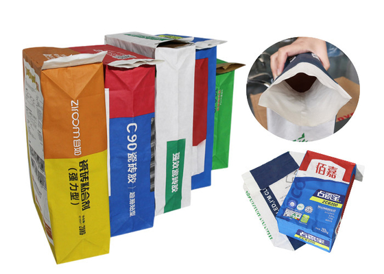กระดาษคราฟท์ 25 กก. วางวาล์ว Multiwall Paper Sack สำหรับผงเคมี