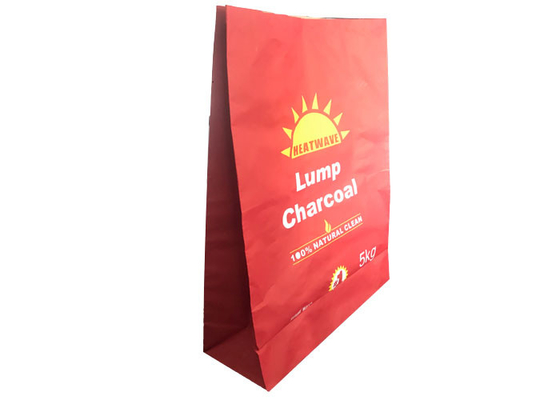 Briquette BBQ Charcoal Bag ถุงบรรจุภัณฑ์สีน้ำตาล 5 กก. วัสดุกระดาษคราฟท์